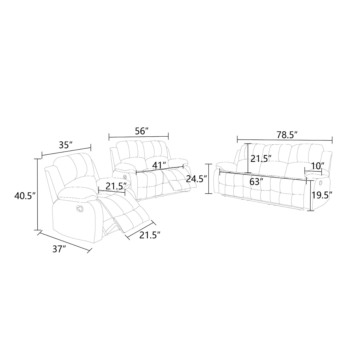 Semi PU and PVC Loveseat - Modern Sofa with Intelligent Functions, Solid Wood Frame, and High-Quality Sponge for Living Room