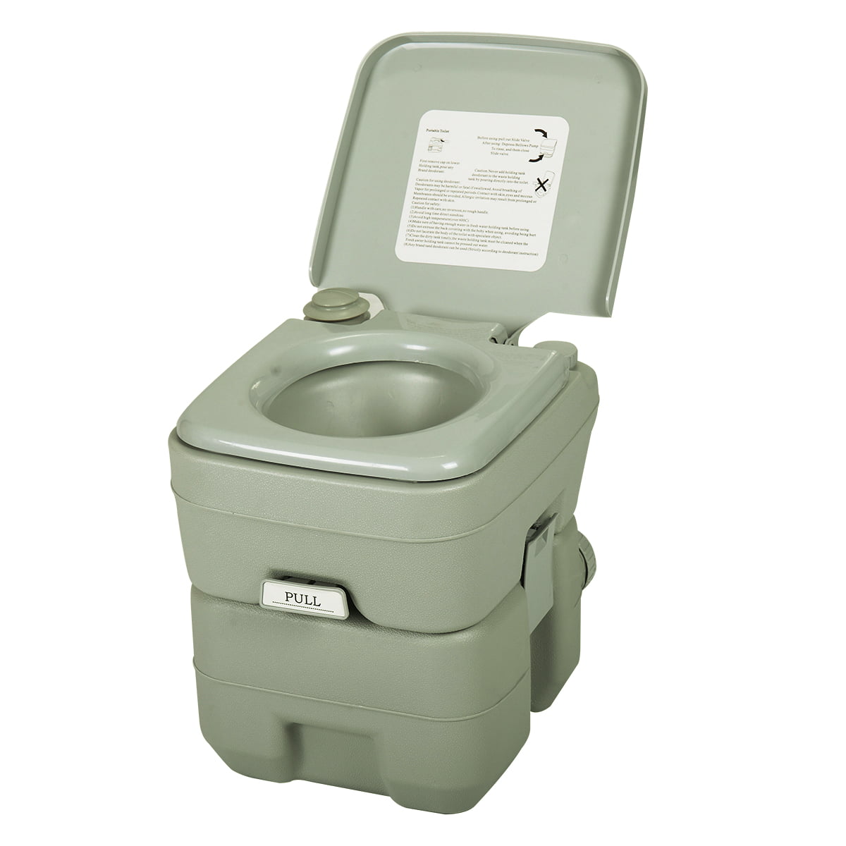 Green LAZYMOON Portable Toliet 5 Gallon 20L Outdoor Camping Toilet Potty