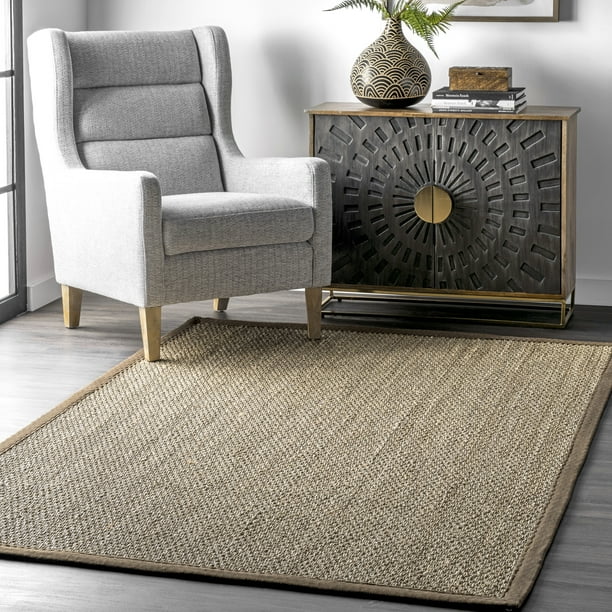nuLOOM Elijah Seagrass with Border Area Rug