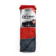 Platinum Series Twisted Terry Microfiber Super Absorbent Car Drying Cleaning Towel, 2 Count, Red, Gray