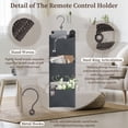 thumbnail image 3 of Wymulot 3 Tier Wall Mounted Magazine Rack, Magazine Basket with Hooks, Boho Storage Holder Books Basket for Newspaper, Remote Controls, Keys, Decorative Hanging Basket for Living Room, Bedroom (Gray), 3 of 7