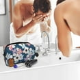 thumbnail image 5 of Goofa Flowers Printed Toiletry Bag with Handle,Large Capacity Travel Makeup Cosmetic Bag for Women, Carry on Airport Airline Compliant Bag, 5 of 9