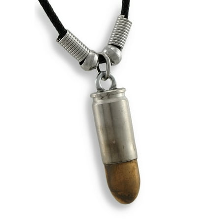 9mm Luger Bullet Silver/Bronze Necklace Guns Ammo