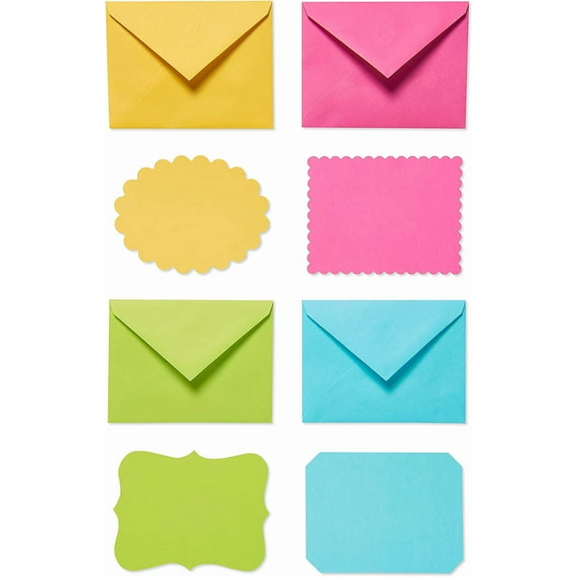American Greetings Single Panel Blank Cards with Envelopes, Bright Colors, Patterns and Shapes (40-Count)