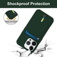 thumbnail image 5 of for iPhone 15 Pro Case with Card Holder Cover Microfiber Inner Lining [Holds 2 Cards] Slim Soft TPU Shockproof Protective Wallet Phone Case for iPhone 15 Pro (Dark Green), 5 of 10