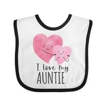 Inktastic I Love My Auntie Two Hugging Hearts Boys or Girls Baby Bib