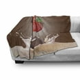 thumbnail image 3 of Fruit Soft Flannel Fleece Throw Blanket, Strawberries Chocolate and Milk Design Drink Ingredients on Brown Ombre Background, Cozy Plush for Indoor and Outdoor Use, 60" x 80", Multicolor, by Ambesonne, 3 of 6