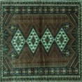 thumbnail image 1 of Ahgly Company Indoor Square Persian Turquoise Blue Traditional Area Rugs, 5' Square, 1 of 4