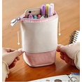 thumbnail image 4 of Pencil Telescopic Stand Stationery Box PU Corduroy Vertical Color Storage Bag - blue, 4 of 5