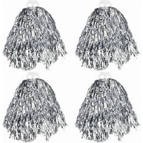 2 Pcs Cheerleading Pom Cheerleader Pompoms Metallic Foil Pom Poms with Baton Handle for Sports Team Spirit Cheering Party Dance Stage Performance Celebration Sport Game 11.02x4.72 Inch