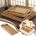 thumbnail image 2 of Serving Tray Bamboo - Wooden Tray with Handles Great For Dinner Trays W N, 2 of 8