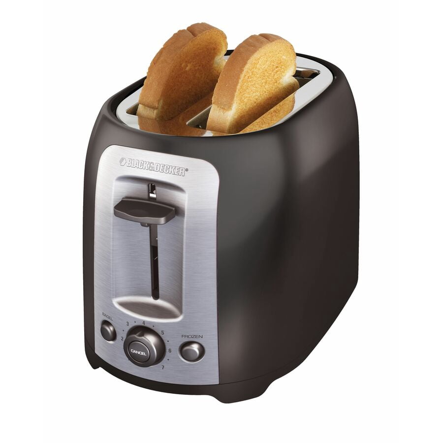 BLACK+DECKER 2-Slice Toaster, TR1278BD, Extra Wide Slots, 7 Shade Settings, 850 Watts, Frozen and Bagel Buttons