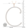 thumbnail image 4 of Dazzlingrock Collection Round White Diamond Uppercase Letter Alphabet 'C' Initial Pendant for Women with 18 Inch Gold Chain (3.05 ctw, Color I-J, Clarity I1-I2) in 14K Rose Gold, 4 of 5
