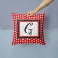 thumbnail image 2 of Carolines Treasures CJ1012-GPW1414 Letter G Initial Monogram Red Black Polka Dots Decorative Canvas Fabric Pillow, 2 of 4