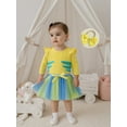 thumbnail image 3 of BemeyourBBs Baby Girl Fall Outfit Contrast Long Sleeve Romper Tulle Skirt Headband, 3 of 9
