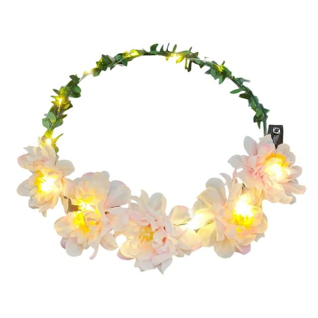 Corona floral para el pelo, ligera, corona de flores para vestido de Púrpura