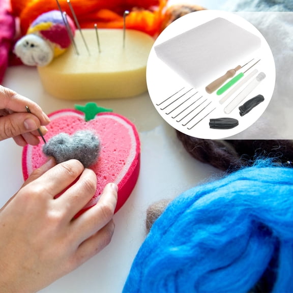 WHAMVOX Plastic Felting Needles for DIY Use Assorted Color Craft Tool Set of 1 Includes Finger Guard