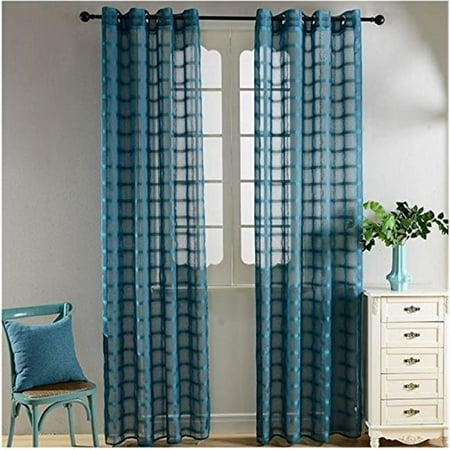 Dolce Mela Dmc490 Santa Cruz Sheer Curtain Panel Blue Walmart Com