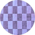 thumbnail image 1 of Ahgly Company Indoor Round Checkered Blue Modern Area Rugs, 4' Round, 1 of 4