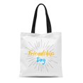 thumbnail image 1 of JSDART Canvas Tote Bag Congratulation Friendship Day Lettering for Creative Draw Emotion Event Reusable Shoulder Grocery Shopping Bags Handbag, 1 of 1