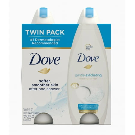 Dove Body Wash Gentle Exfoliating 22 oz, Twin