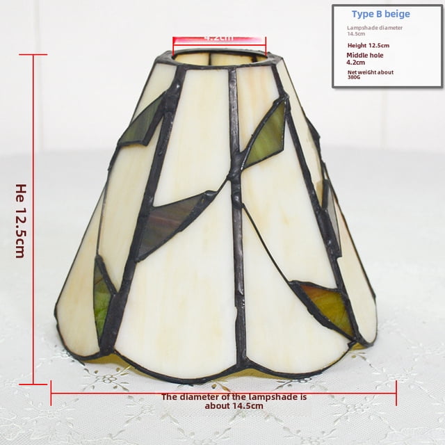 Wholesale Handcrafted Beige Stained Glass Lantern Shades - E27 Socket Compatible Ceiling Fan Light Fixture Accessories with Soldered Metal Construction, Colorful Ambient Lighting for Retail &