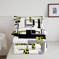 thumbnail image 4 of YST Black White Striped Comforter Twin,Gold Leopard Pattern Bedding,Geometric Bedding Comforter Sets,Modern Square Reversible Quilt with 1 Pillowcase Bedroom Decor, 4 of 5