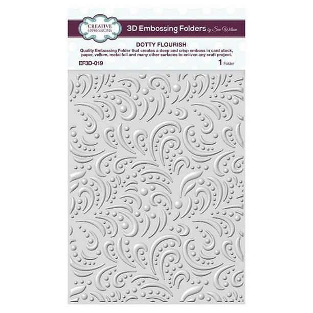 3D Embossing Folder 5 3/4 x 7 1/2 Dotty Flourish