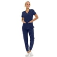 thumbnail image 3 of Saint Scrubs Women’s 9-Pocket Medical Scrub Set – V-Neck Stretch Top & 7-Pocket Jogger Pants, Lightweight, Easy Care Uniforms for Nurses & Healthcare, Navy, Medium, 3 of 4