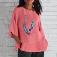 thumbnail image 4 of Camiseta de Manga Corta de la Mujer Casual Cuello Redondo Impresión Superior, Camiseta Ligera para Diario, Fiesta Y Todas las Estaciones, 4 of 4