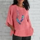 thumbnail image 4 of Camiseta de Manga Corta de la Mujer Casual Cuello Redondo Impresión Superior, Camiseta Ligera para Diario, Fiesta Y Todas las Estaciones, 4 of 4
