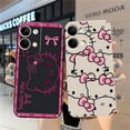 thumbnail image 5 of Case For OPPO RENO 10 8 8T 7 6 5 4 3 LITE 5G PRO PLUS Colour Simple Liquid Silicone Case Cover Funda Pink Hello K-Kitty, 5 of 5