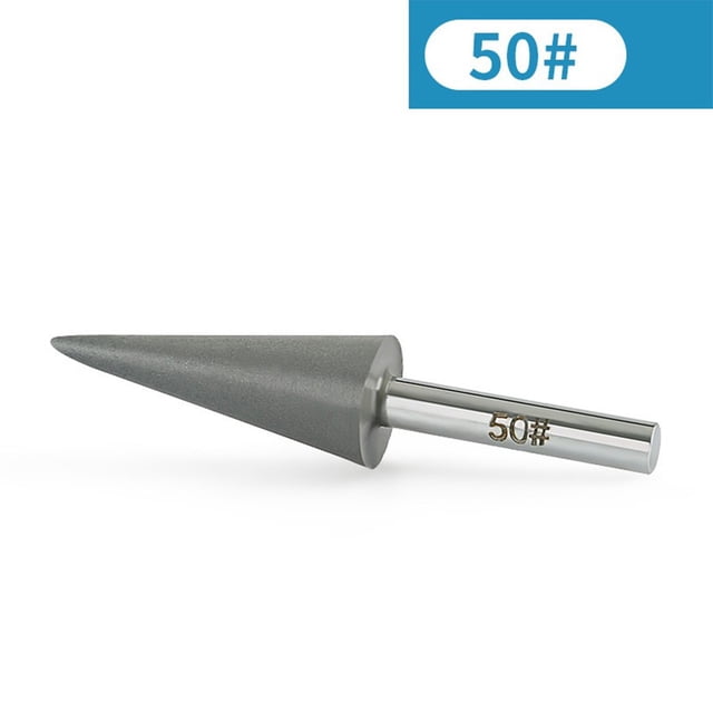 1Pc 6Mm Shank Diamond Burr Head Grinding Rotary File For Stone Carving 50#-1500# Conical Shape Woodworking Milling Cutter Head