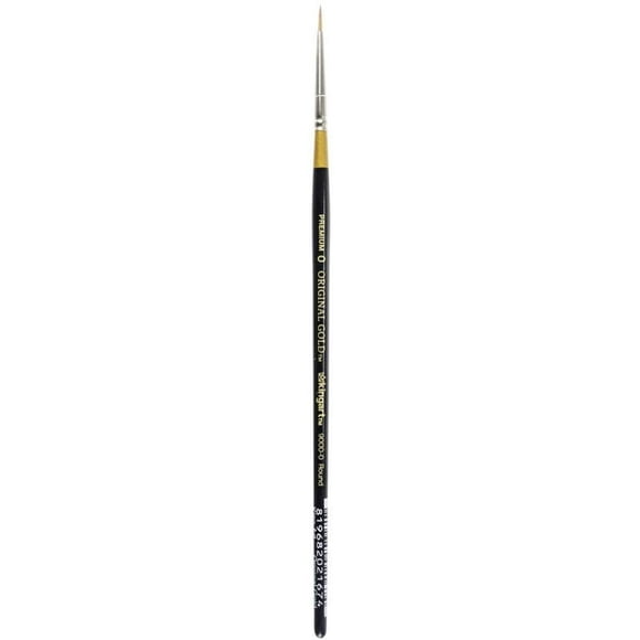 KINGART Original Gold 9000-0, Premium Artist Brush, Golden TAKLON Round-Size: 0, 0, Black