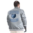 thumbnail image 3 of Men's G-III Sports by Carl Banks Gray Memphis Grizzlies Adaptive Bold Logo Satin Varsity Jacket, 3 of 5