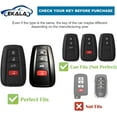 thumbnail image 2 of HAHDAXIA pour Toyota Key Fob Cover Soft TPU Full Protection Smart Key Case Shell with Bling Keychain Fit for Toyota Highlander Corolla Camry C-HR RAV4 Avalon 4 Buttons Smart Key Case Holder (R, 2 of 6