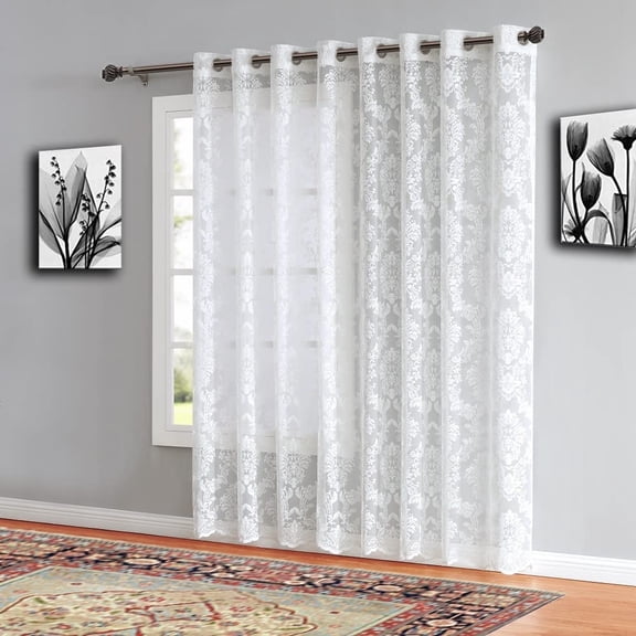 Warm Home Designs Extra Large 102" W x 84" L Ivory Lace Curtains.  FI Ivory Patio 84