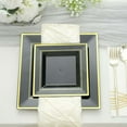 thumbnail image 2 of Efavormart 7" | Gold Trim Black Square Plastic Salad Dessert Plates | Pack of 10, 2 of 11