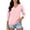Pink, variant on GUACER Womens V Neck Tops Casual Solid Long Sleeve with Button Placket Loose Fit Classic Henley Shirts