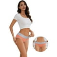 thumbnail image 3 of Buankoxy Cotton Underwear for Women Mid Waisted Full Coverage Briefs Panties 6 Pack,Size 5, 3 of 5