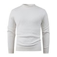 thumbnail image 5 of Fisherman Sweater Men Lightweight Color Block Pullovers Breathable Outerwear Men's Fashion with Zipper, White, Size XL, 5 of 6