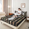 thumbnail image 4 of Homewish Jungle Reindeer Print Twin Sheet Sets, Camouflage American Flag Twin Fitted Sheet, Rustic Hunting Flat Sheet, Microfiber Bedroom Decor, 3-Piece, 4 of 7