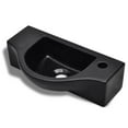 thumbnail image 5 of vidaXL Bathroom Sink Basin Wall Mount Black Ceramic 1.4" Faucet Hole 2 Colors, 5 of 6