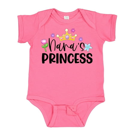 

Inktastic Nana s Princess Crown and Flowers Gift Baby Girl Bodysuit
