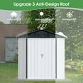 thumbnail image 3 of Aukfa 4' x 6' Outdoor Storage Shed, Waterproof Metal Garden Shed with Doors and Sloped Roof for Patio, Backyard, Lawn, Tool Storage, Bike Shed, White, 3 of 8
