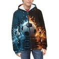 thumbnail image 3 of Uourmeti 3D Water Soccer Kids Lightweight Zip Up Hoodie Long Sleeve with Pockets Comfy Casual Outerwear Youth Size 14 16, 3 of 6