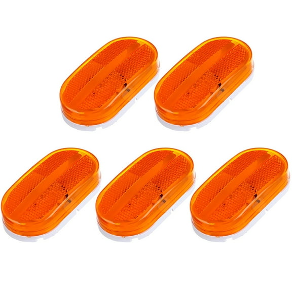 CCIYU 5 Pack Universal Waterproof 12V Amber Oblong Side Marker Light 6 Leds Replacement fit for RV Trailer Truck Camper Csr