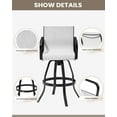 thumbnail image 4 of Pellebant Set of 2 Outdoor Swivel Bar Stools Patio Aluminum Bar Chairs in White, 4 of 8