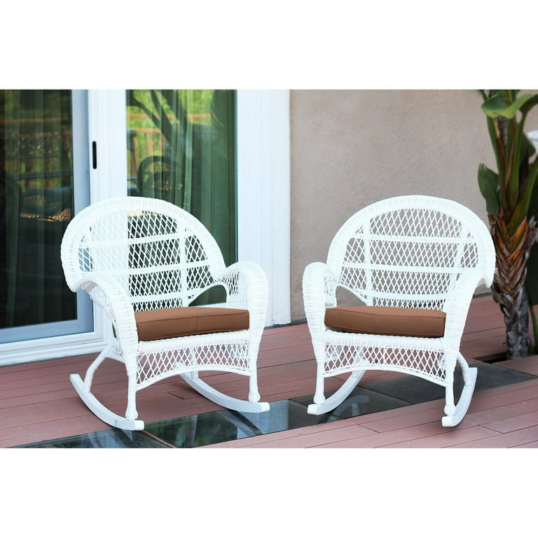 Jeco Wicker Rocker Chair in Espresso (Set of 2) - Walmart.com