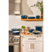 Caraway Cookware+ Collection - Specialty Cookware Set - Petite Cooker, Stir Fry Pan, Rondeau, Stock Pot - 3 s & Storage Organizer Included - Gray